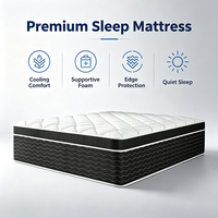 Matelas hybride orthopédique à ressorts ensachés, fermeté moyenne, ressorts ensachés individuels avec housse en tissu tricoté, soulagement de la pression, en boîte
