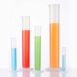 Cilindros de medición de plástico graduado transparente para uso en laboratorio 10ml 50ml 100ml 500ml 1L