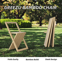 Chaise pliante en bambou massif Chaise pliante facile à ranger Nouvelles chaises imperméables créatives pour mariage