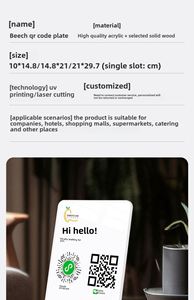 Porta Menús Acrílico Ecológico con Logotipo Personalizado, Base de Madera, Forma Personalizada, Impresión Serigráfica, Soporte de Exhibición de Escritorio, Promociones - Product Image 6