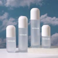 En Stock Flacon Pulvérisateur d'Émulsion et Bouteille de Tonique en Verre Givré Transparent Épais 30ml 60ml 100ml, Pot de Crème Haut de Gamme 50g 30g
