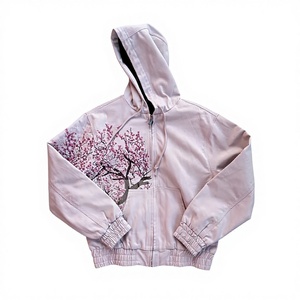 <span class=keywords><strong>Felpa</strong></span> Invernale da <span class=keywords><strong>Uomo</strong></span> con Ricamo di Fiori di Ciliegio, Pullover Tinta Unita 430 Grammi, Stampa Digitale <span class=keywords><strong>Rosa</strong></span> - Product Image 5