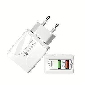 Chargeur de téléphone QC3.0 à double port USB, chargeur rapide de type C, chargeur mural pour téléphones intelligents, vente chaude - Product Image 1