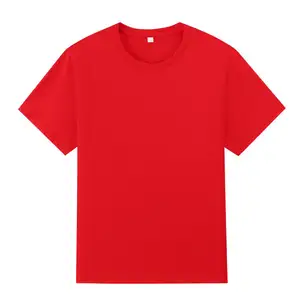 Camiseta 100% algodão unissex de alta qualidade com gola redonda, estilo esportivo casual, logotipo personalizável, design totalmente em branco para homens e mulheres