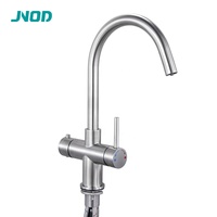 Robinet mélangeur d'eau chaude bouillante Jnod T4A en acier inoxydable 4 en 1, robinet d'eau chaude bouillante instantanée pour cuisine avec verrouillage de sécurité pour enfants