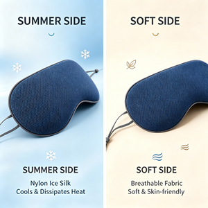 Wholesale Double Sided Ice Silk Adjustable <b>Light</b> Blocking Cooling <b>Sleep</b> Eye Mask for Travel Nap - Product Image 4