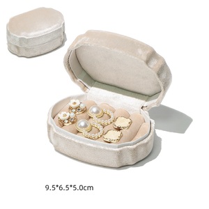 Velvet Rectangle Simple Travel <b>Ring</b> Box Custom Logo Portable Mini Jewelry Organizer <b>Storage</b> Case for <b>Rings</b> - Product Image 3
