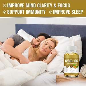 สารสกัดสมุนไพรอินทรีย์ oem/odm Ksm66 Ashwagandha แคปซูลสารสกัดจากราก Maca พร้อมสารสกัดจากโสม ashwagandha - Product Image 2