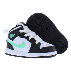 <span class=keywords><strong>Nike</strong></span> Jordan 1 Mid Leather Zapatos para Bebés y Niños Pequeños Blanco Negro Verde Brillante - Product Image 4