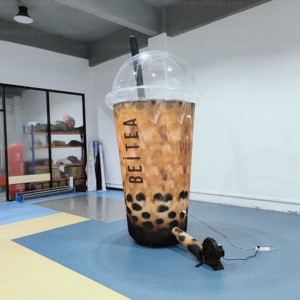 Reuze opblaasbare <span class=keywords><strong>bubble</strong></span> tea beker/ opblaasbare koffiebeker met <span class=keywords><strong>led</strong></span>-verlichting voor promotionele evenementen/theewinkel/winkelcentrum - Product Image 6