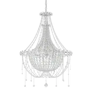 China custom factory postmodern clear K9 crystal chandelier Italian style Stainless steel frame for villa hotel home decor light