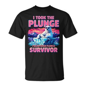 T-shirt graphique Winter Adventures avec motif Polar Bear Plunge Survivor pour les personnes aux esprits optimistes - Product Image 1