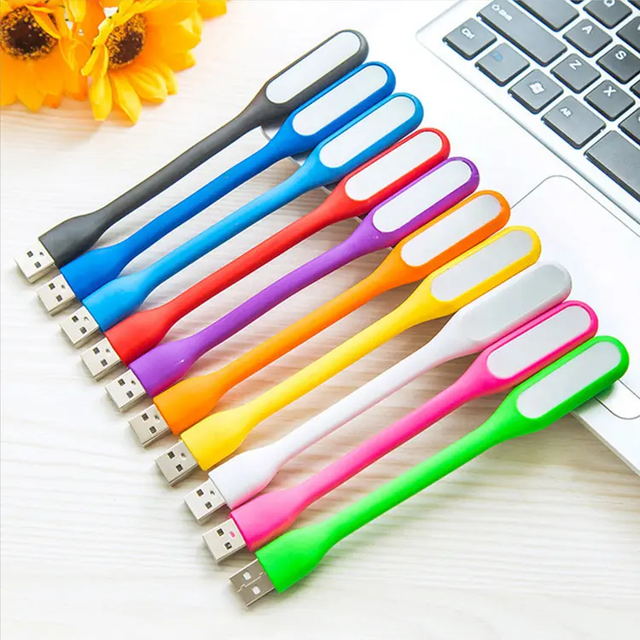 Adjustable Colorful Portable USB Lamp with Flexible White & Red Clip-On LED Light for Notebooks and Laptops
