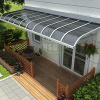 Auvents de patio pour maison avec cadre en métal et toit en polycarbonate