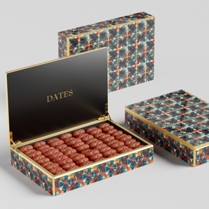 2024 nouveau Style bois luxe Baklava Dates <span class=keywords><strong>chocolat</strong></span> emballage emballage coffrets cadeaux Date boîte pour le Ramadan - Product Image 1