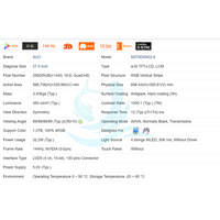Panel Layar LCD Gaming AUO M270DAN02.6 27" QHD 144Hz Asli 2560*1440 Modul LCM AHVA untuk Monitor