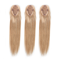 HonorHair Mono Lace Topper 12*8cm Pu Silk Base Chinese Remy Human Hair Topper for Women