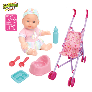 Sunseed - Juego de Accesorios de Alimentación para Muñecas de 10 Pulgadas, Maleta de Plástico, Artículos de Baño, Biberón, Inodoro, Cochecito, Escala 1:12, Interactivo - Product Image 1