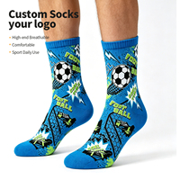 Chaussettes de sport personnalisées imprimées en 3D, chaussettes respirantes à haute élasticité, coton doux pour hommes, décontractées et sportives, certifiées CE, OEM