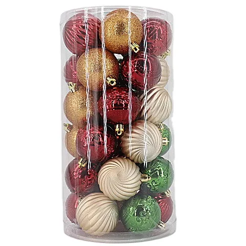 2021 Hot sale New styles 5 colors mixed gift boxed set christmas decoration ball hanging ornament