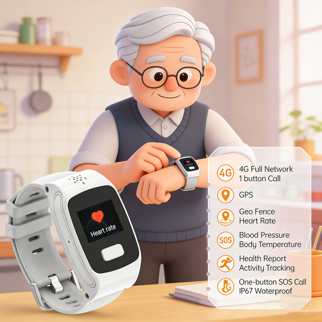 The Guardian Pro Smartwatch - 4G LTE, 24/7 GPS Tracking, Health Suite & Emergency Alert System