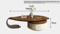 Ensemble de tables basses modernes et luxueuses de style minimaliste en forme de feuille, table basse de salon avec tiroirs, table basse durable