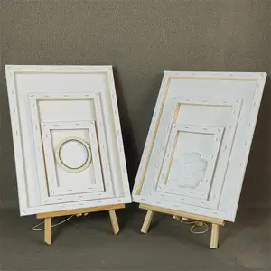 Art Supplies 100% Cotton Blank White Artist Stretched Canvas Wood Canvas Panels Board For Painting With Frames