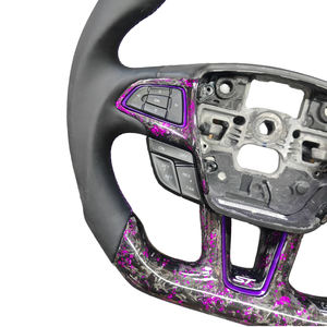 พวงมาลัยคาร์บอนไฟเบอร์สีม่วงแบบฟอร์จ สำหรับอัพเกรดรถฟอร์ดโฟกัสใหม่  แบบ OEM  สามารถปรับแต่งได้ - Product Image 5