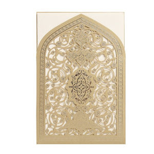 <strong>Eid</strong> Mubarak Money <strong>Card</strong> Hollow Muslim Wedding Invitations with Envelopes Paper Greeting <strong>Cards</strong> for Weddings Wholesale - Product Image 1