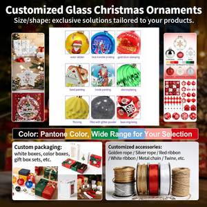 Adornos de Vidrio Soplado a Mano Personalizados de Fábrica, Adhesivo de Sublimación, Grabado Láser para Regalos Promocionales de Navidad - Product Image 5