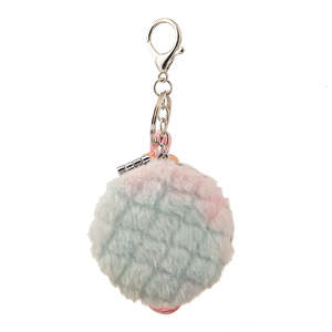 Fluffy Keychain <b>Compact</b> <b>Mirror</b> Double Sided Portable Makeup <b>Mirror</b> With Soft Faux Fur Cover Mini Travel Purse <b>Mirror</b> - Product Image 4