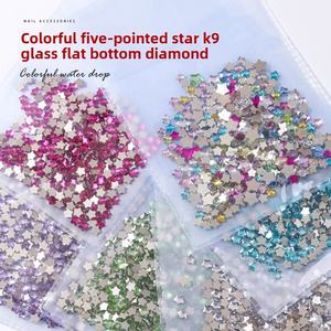 Nuovi Strass K9 in Vetro per Nail Art, Gemme Dentali Colorate a Forma di Stella, Pietre Pentagramma Super Brillanti - Product Image 2