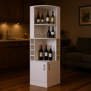 Mueble Bar Moderno Db con Capacidad para Ocho Botellas y Dos Estantes Abiertos para Uso en el Hogar, Construcción en Madera, Diseño Duradero - Product Image 2