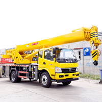 Grue télescopique hydraulique mobile mini de 3, 5, 8, 10 et 16 tonnes montée sur camion pour la construction