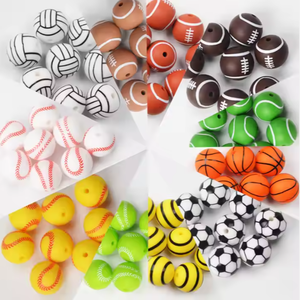 Perles focales en silicone à mâcher à imprimé léopard de qualité alimentaire populaire de 15mm perles imprimées en silicone pour la fabrication de stylos - Product Image 1