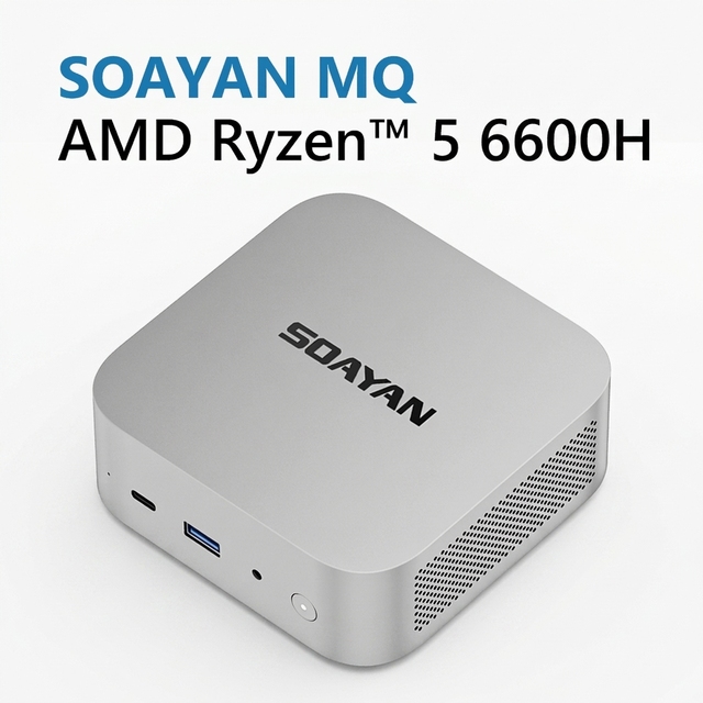 In Stock Fast Shipping AMD Ryzen 5 6600H 6-Core LPDDR5 NVME PCIe SSD Mini PC Windows 11 Pro Linux Gaming Office/Business New
