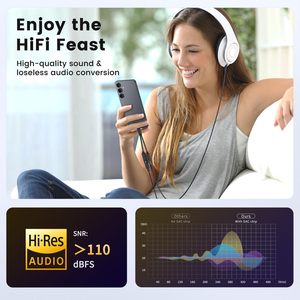 2-en-1 USB C 3.5mm Aux Audio Adaptateur 60W Chargeur de Charge Rapide avec <span class=keywords><strong>Convertisseur</strong></span> de Lumière pour iPhone 17 16 15 Pro Max Nouveau AC DC - Product Image 5