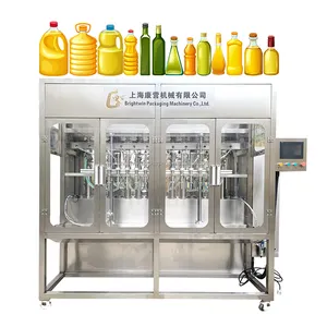 Brightwin factory cooking oil vegetable edible oil bottle filling filling machine capping machine labeling machine with video