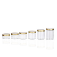 Bocaux cosmétiques en plastique PET transparent en gros, contenants de stockage rechargeables à large ouverture pour soins de la peau, 8 oz, avec bouchon à vis, logo personnalisé, impression soyeuse