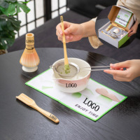 Ensemble Cadeau Matcha OEM ODM 4 à 9 Pièces avec Emballage et Accessoires, Fouet en Bambou Japonais, Bol en Céramique, Kit de Fouet Matcha, Coffret Matcha
