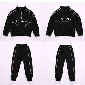 Fashional Custom Design Cropped maniche lunghe Top pantaloni sportivi set Boy Jogger tute da allenamento tute sportive ad asciugatura rapida per <span class=keywords><strong>ragazzo</strong></span> - Product Image 6