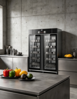 Armoire de désinfection commerciale verticale à double porte grande capacité, stérilisation à l'ozone et à la vapeur, séchage à air chaud pour vaisselle et cuisine