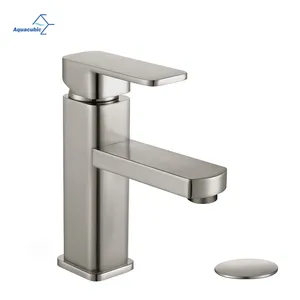 Aqua cubic Einhand RV Toilette gebürstet Nickel Waschbecken Waschbecken Wasserhahn mit Pop-up-Abfluss