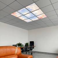 Panneau LED Skypanel personnalisé 595x595mm 40W, ciel bleu, nuages blancs, panneau LED décoratif pour plafond d'hôpital, salle de classe