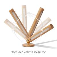 Lampe murale magnétique en bois rechargeable 360° °   Applique murale LED pivotante, détachable et portable, veilleuse