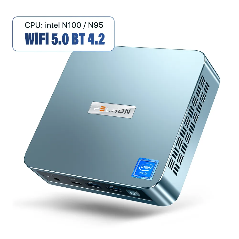 Peladn Business Education Mini Pc Cpu Intel N100 Office Mini Pc Wifi 5.0 Bt4.2 16Gb Ddr4 512Gb Ssd Mini Pc Voor Windows 11/Linux