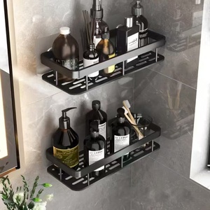 Mensola Angolare Moderna a Doppio Ripiano da Parete in Plastica e Metallo <span class=keywords><strong>per</strong></span> Bagno, Articoli <span class=keywords><strong>per</strong></span> WC e <span class=keywords><strong>Lavabo</strong></span>, Soggiorno - Product Image 2