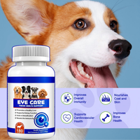 Suplemen Vitamin Antioksidan Perawatan Mata dengan Minyak Hati Ikan & Vitamin C 180 Tablet Rasa Daging Sapi Tinggi Protein untuk Anjing
