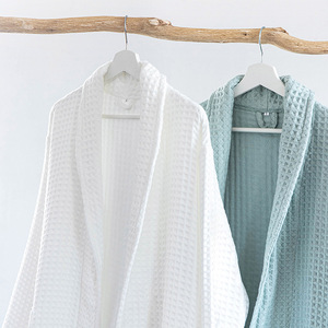 Commercio all'ingrosso di moda in <span class=keywords><strong>cotone</strong></span> <span class=keywords><strong>da</strong></span> donna Waffle accappatoio <span class=keywords><strong>da</strong></span> notte <span class=keywords><strong>da</strong></span> uomo tinta unita <span class=keywords><strong>casa</strong></span> vestiti pigiama coppia - Product Image 2