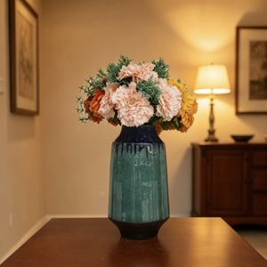 Ramo de Flores Artificiales de Seda, Arreglo de Crisantemos y Caléndulas para Decoración de Sala de Estar y Escritorio - Product Image 1
